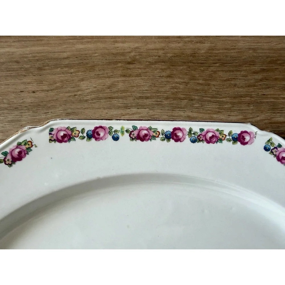 Wood &‎ Sons England Gilded-Edge Floral Serving Platter